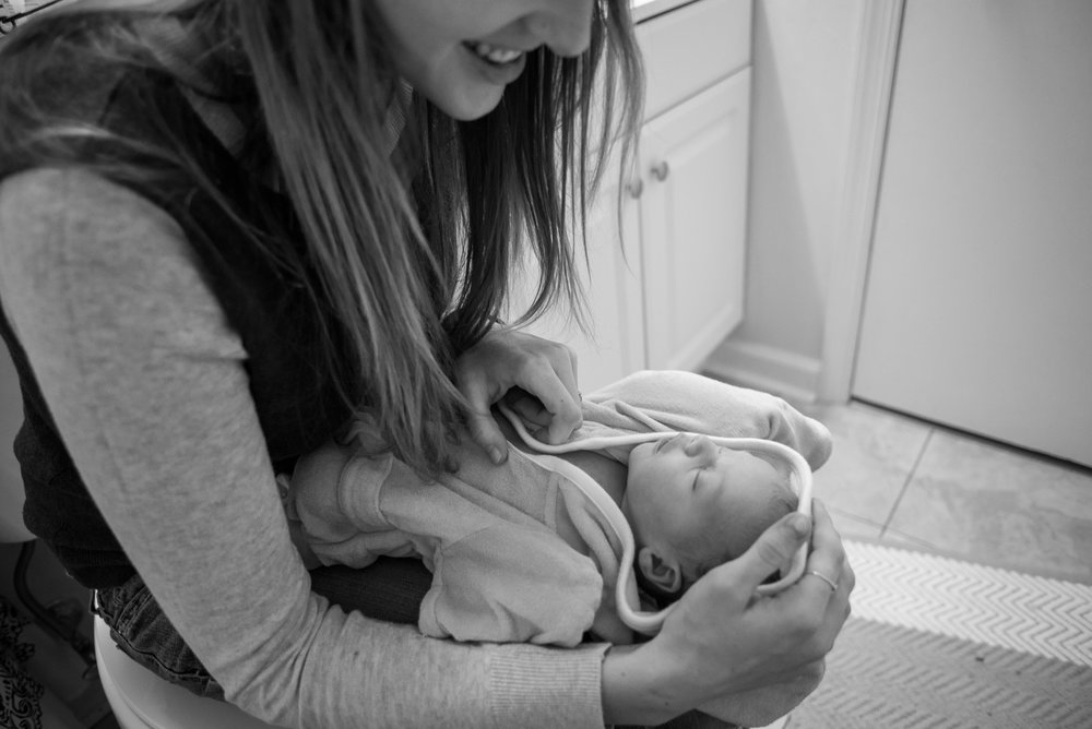 This is one of my favorite photos from the first month of Kira’s life - simply because it brings me back to how scared we were to bathe her because she was so tiny. Holding her with that baby bath smell felt like the most precious thing I’d ever touched.