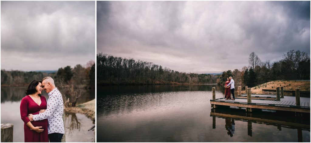 maternity photos in charlottesville, location on the water in winter