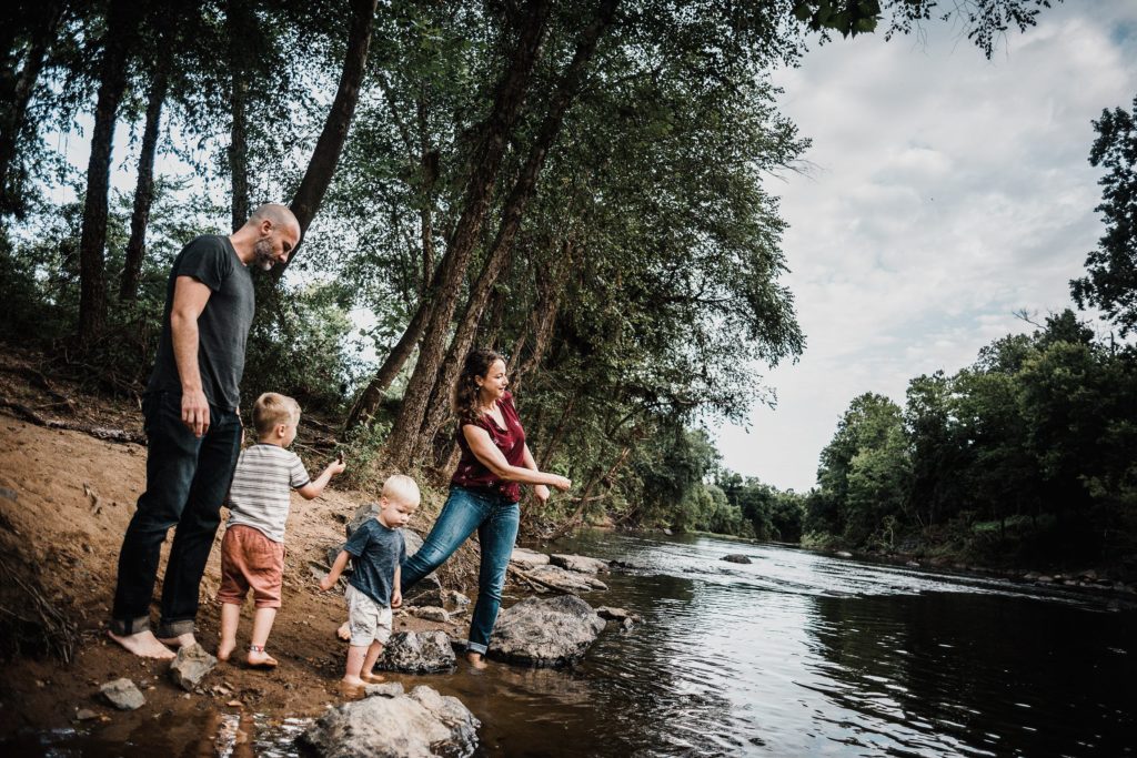 family photos location ideas with water in charlottesville