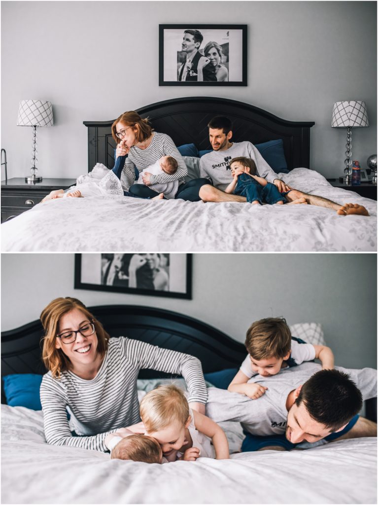 newborn photos with 2 siblings at home, charlottesville va