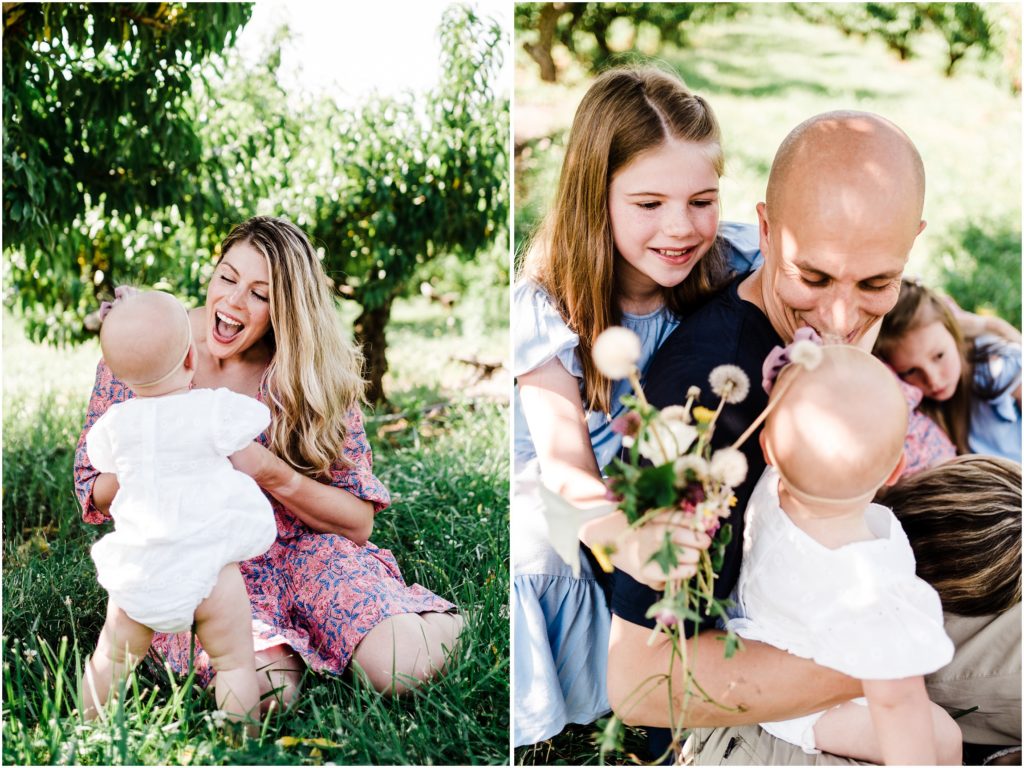 summer family photos at chiles peach orchard