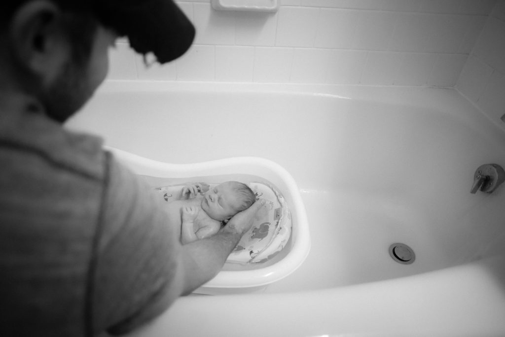 baby's first bath, letter to newborn daughter