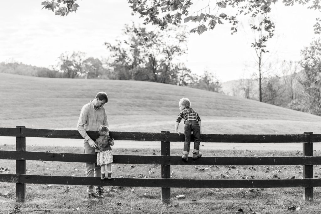 family photos on a farm with charlottesville family photographer