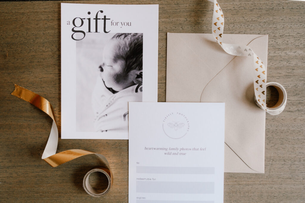 gift certificates for family and newborn photo sessions